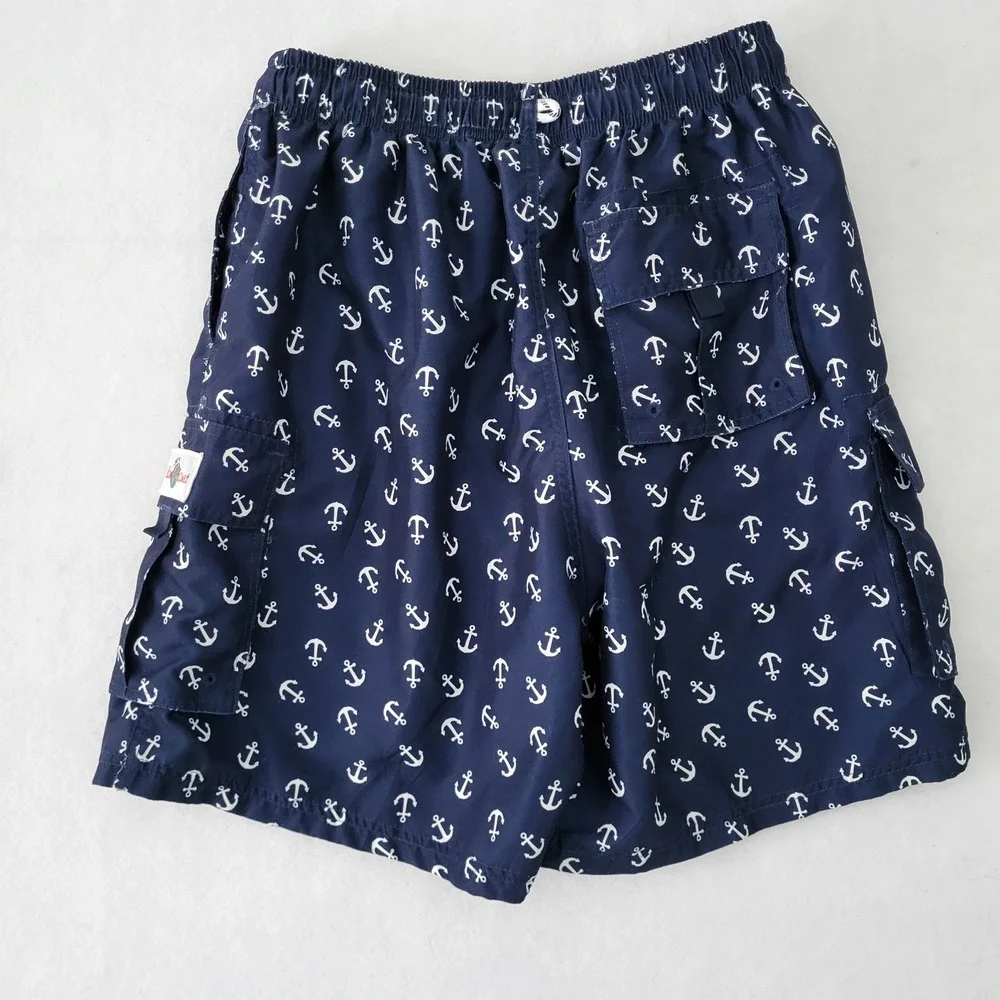 Island Planet Swim Trunks Men S Nautical Anchor Print Swim Cruise Beach Vacation